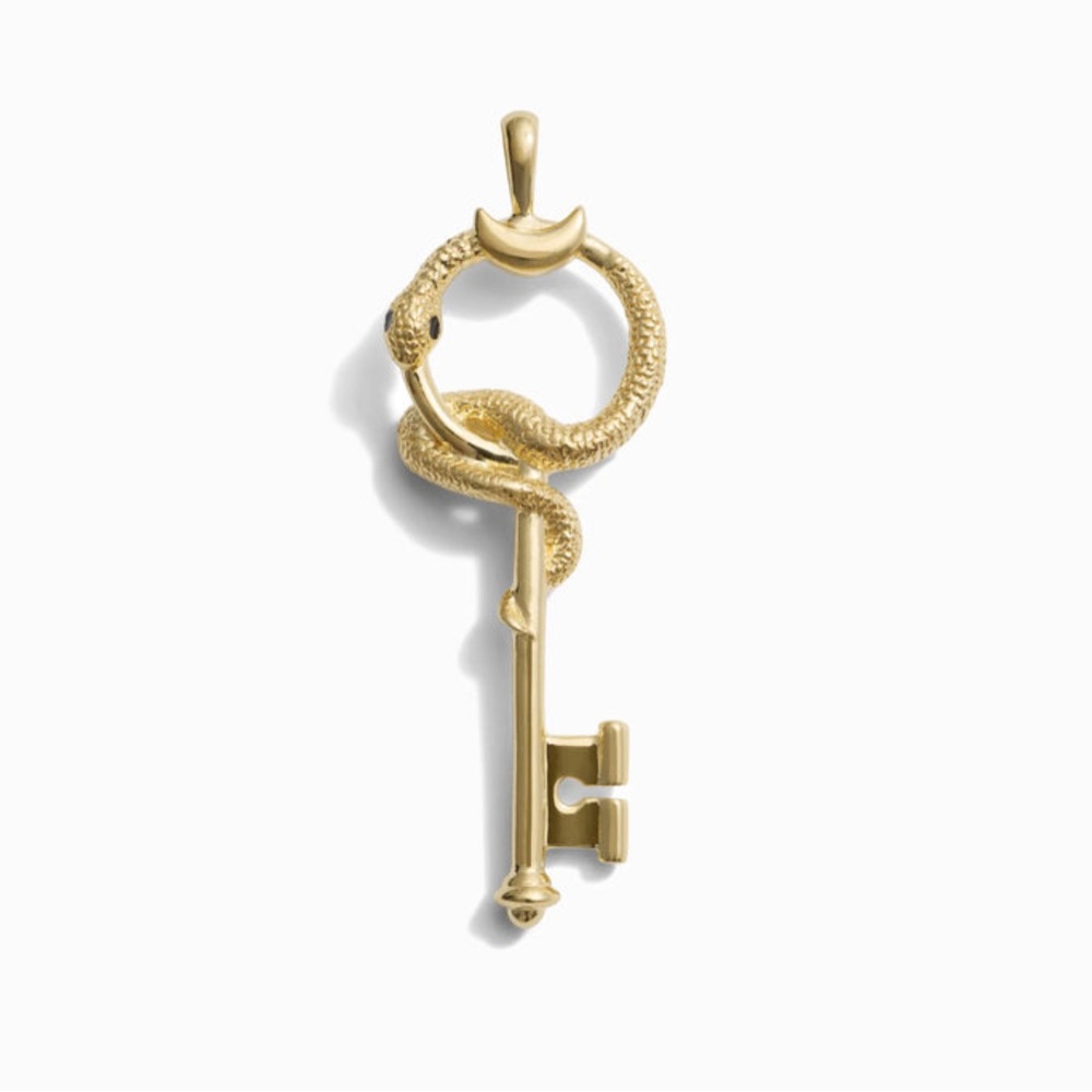 Awe Inspired *Gate of Hades* gold vermeil key charm pendant amulet for necklace